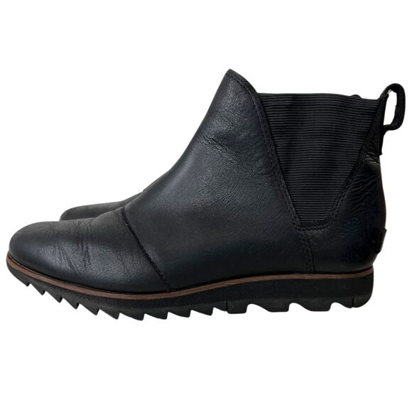 SOREL Harlow Chelsea Waterproof Leather Ankle Booties in Black Women’s 7.5 - Picture 3 of 13